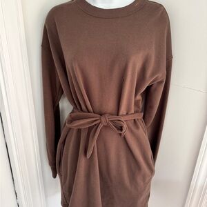 American Eagle Outfitters Brown Long Sleeve Sweatshirt Dress XS NWT